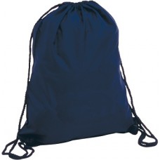 Drawstring Back Pack Bag 13.5" x 16.5" (navy blue)