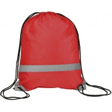 Reflective Drawstring Backpack Bag (red)